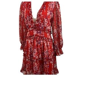 NWOT Shein Flower Red Dress Size Med